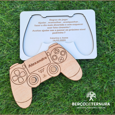 Convite madrinha / padrinho - Tema comando playstation