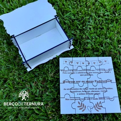 Convite puzzle madrinha / padrinho