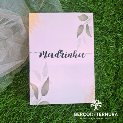 Convite madrinha / padrinho - Moldura livro / passepartout