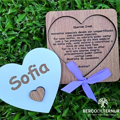 Caixa convite de damas de honor - Irmã