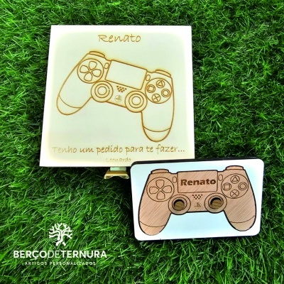 Convite madrinha / padrinho - Tema comando playstation