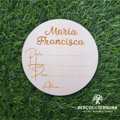 Plaquinha dados de nascimento