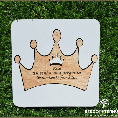 Convite madrinha / padrinho - Tema coroa