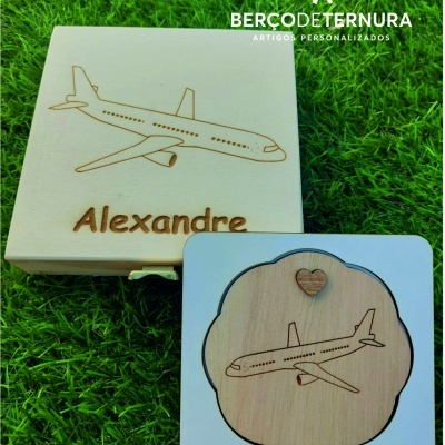 Convite madrinha / padrinho - tema avião