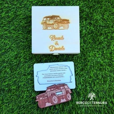 Convite madrinha / padrinho - Tema jipe