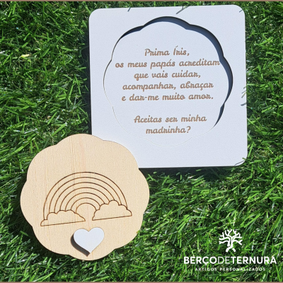 Convite madrinha / padrinho - Tema arco íris