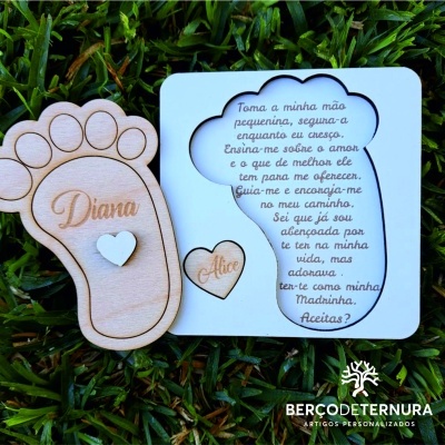 Convite madrinha / padrinho - Tema pézinho