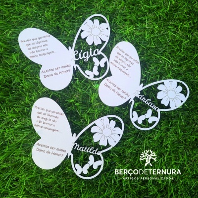 Convite Dama de honor borboleta