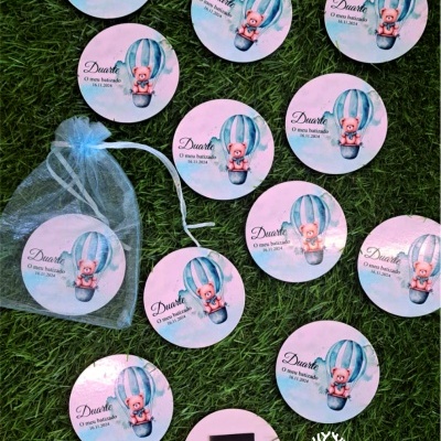 Lembrança íman - Tema balão de ar quente com ursinho