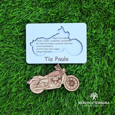 Convite madrinha / padrinho - Tema mota