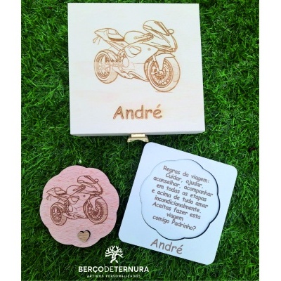 Convite madrinha / padrinho - Tema moto