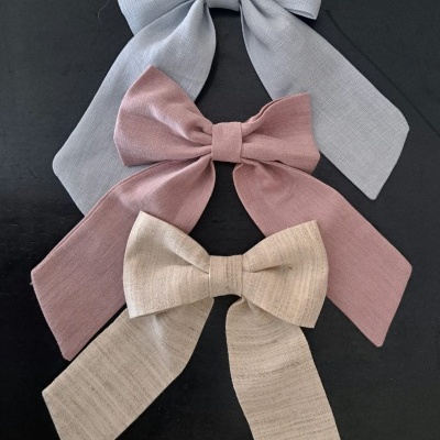 Caixa de Batismo Personalizada Laços em linho