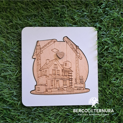 Convite madrinha / padrinho - Tema construção