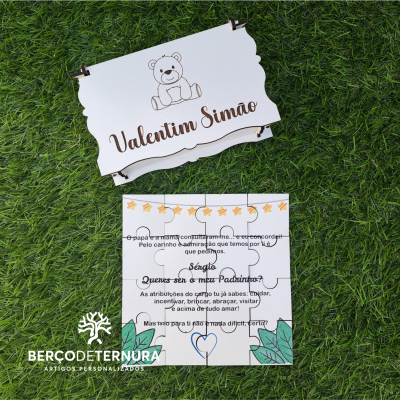 Convite puzzle madrinha / padrinho com cores