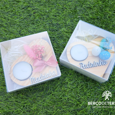 Porta velas forma de coração - Madrinha