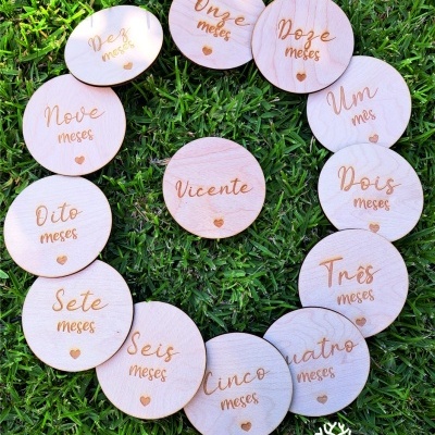 Placas crescimento bebé (Milestones) - Tema coração