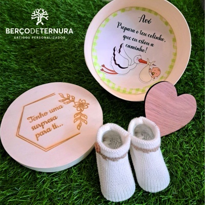 Caixa revelação de gravidez avós, tias, papás...