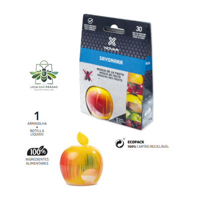 Armadilha para Moscas da Fruta com Atrativo em Forma de Maçã – Até 30 Dias de Eficácia