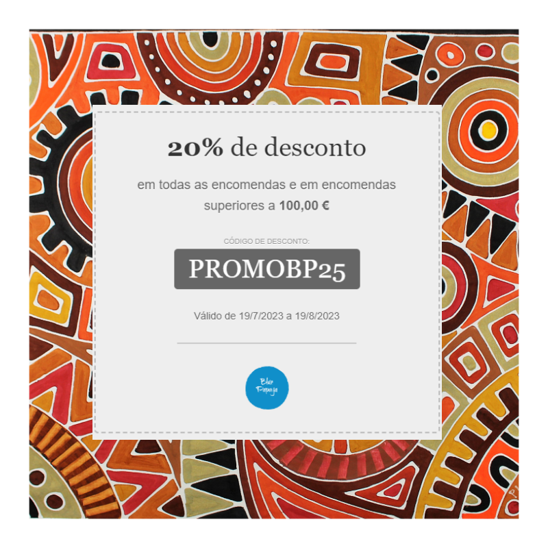 Promoção de 20% em todas as encomendas