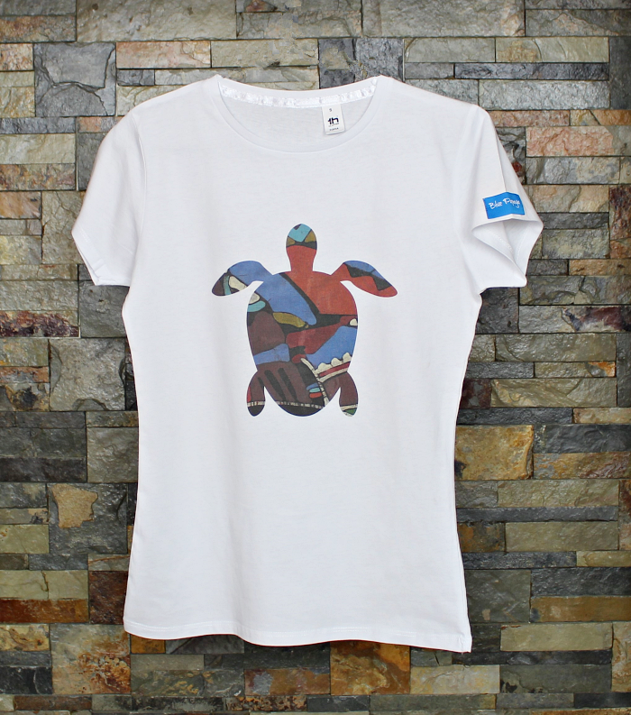 Style3 Turtle Power T-Shirt Donna - Maglietta In Cotone Con Tartaruga E Scritta Lido Vacanza, Vintage