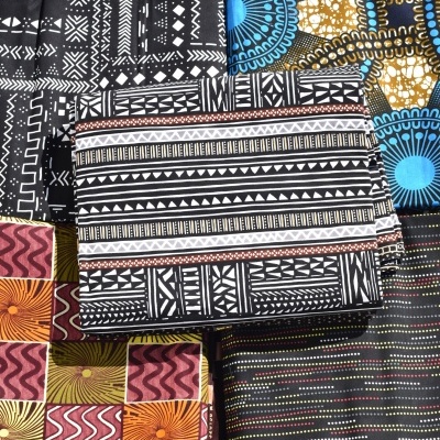 Capulana Niassa flores azuis