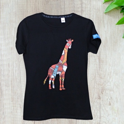 T-Shirt Batik Silhueta Girafa