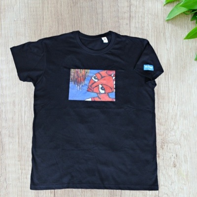 T-Shirt Batik Figura de Mulher em Azul