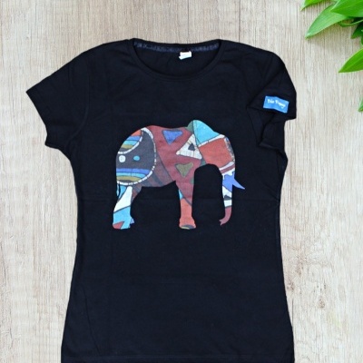 T-Shirt Batik Silhueta Elefante