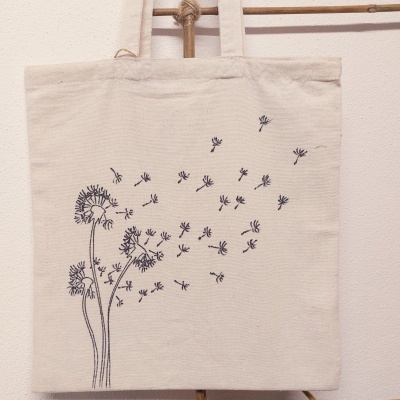 Saco pintado à mão: Dente de Leão