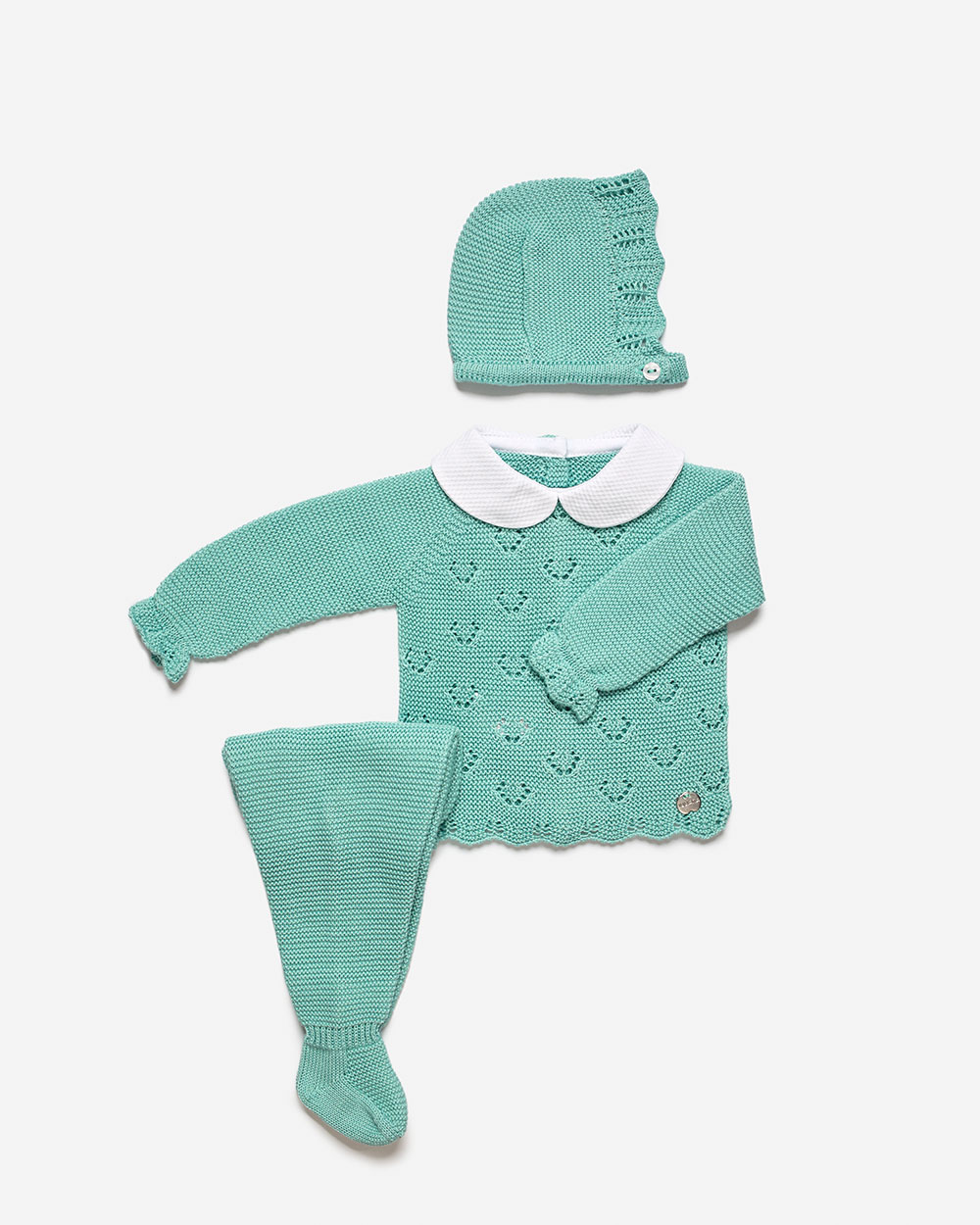 conjunto bebé verde água