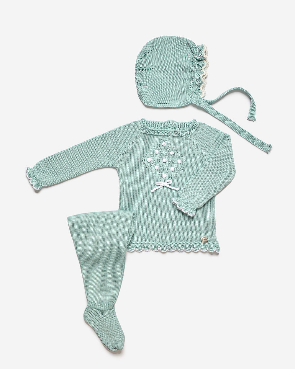 conjunto bebé verde água