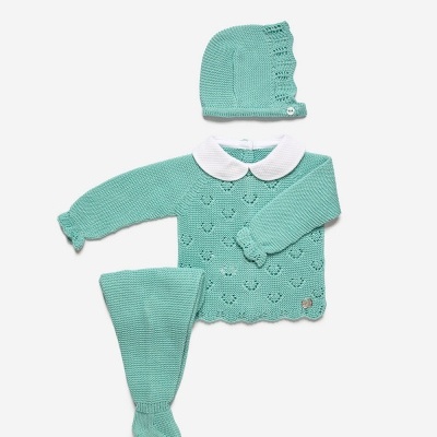 conjunto bebé verde água