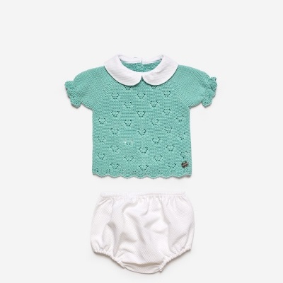 conjunto bebé verde água