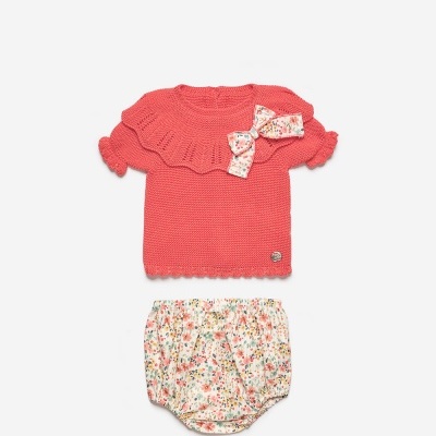 conjunto bebé coral