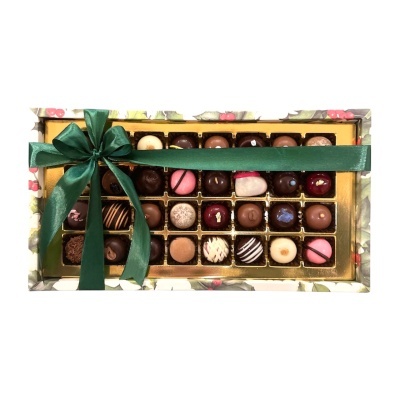 Caixa Azevinho Transparente - 32 Bombons Sortidos "Bonitos"