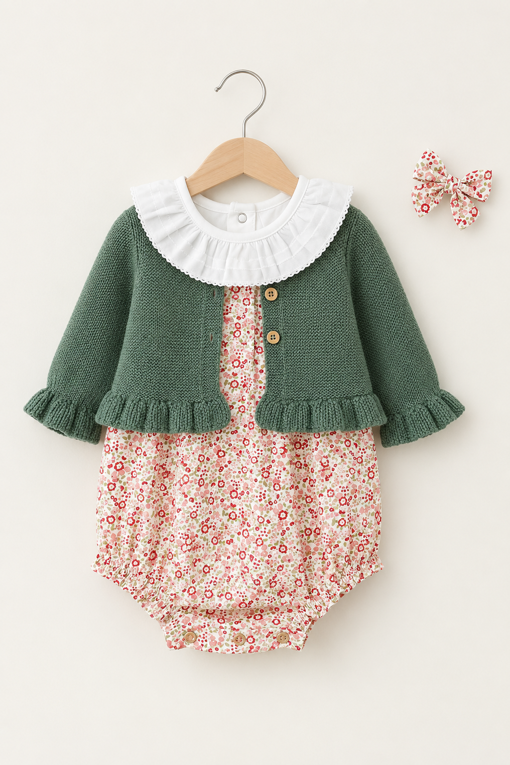 Fofo Inês floral bordô e rosa