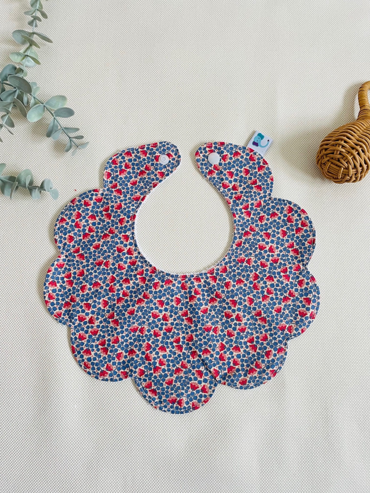 Babete Flor floral carmim