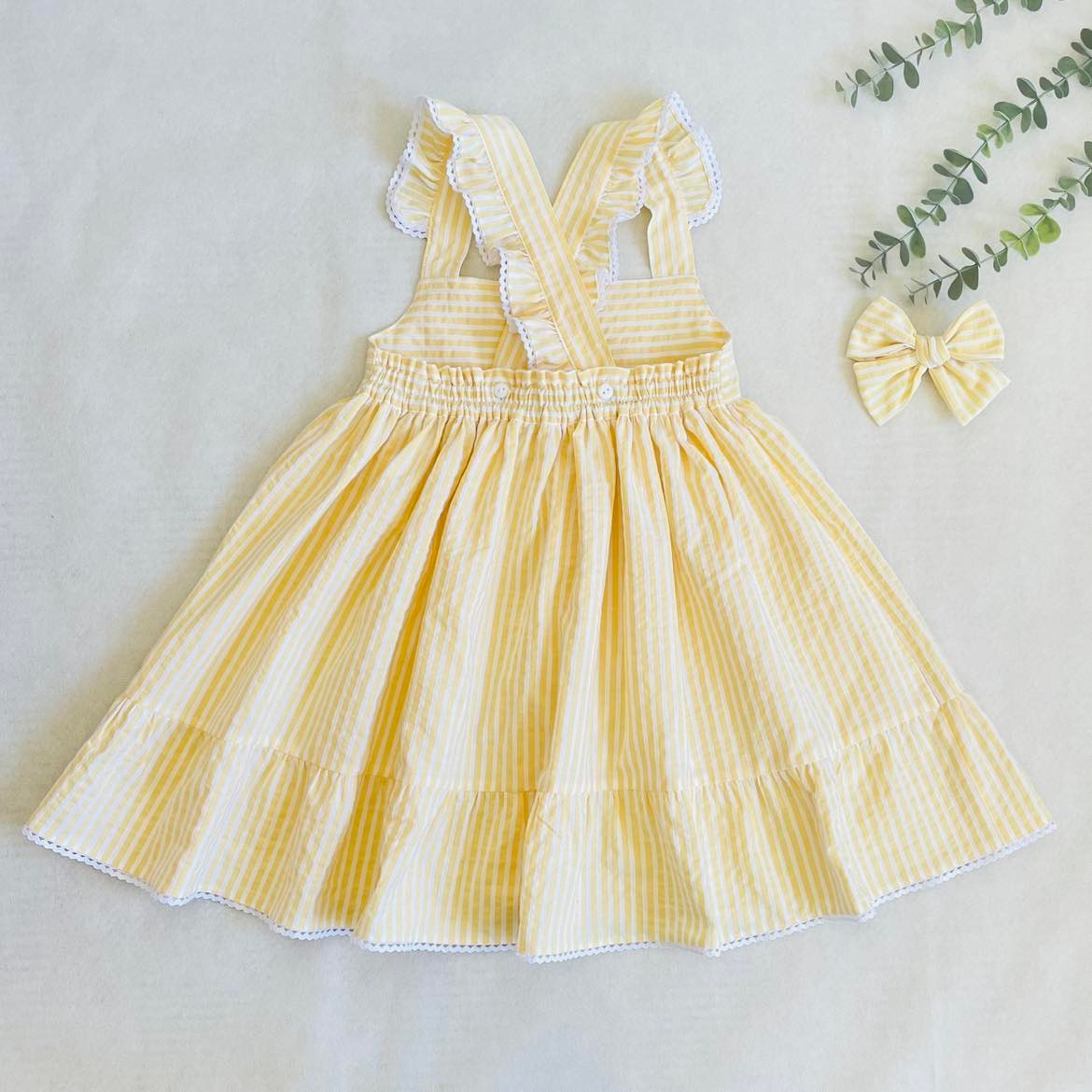 Vestido Violeta risca amarela