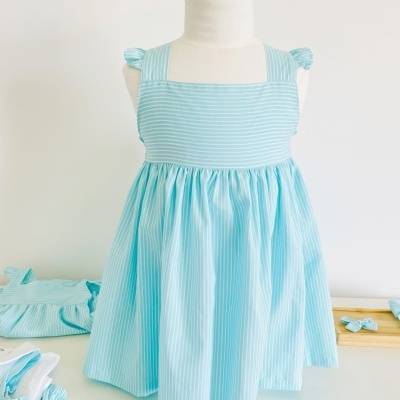 Vestido Beatriz risca azul