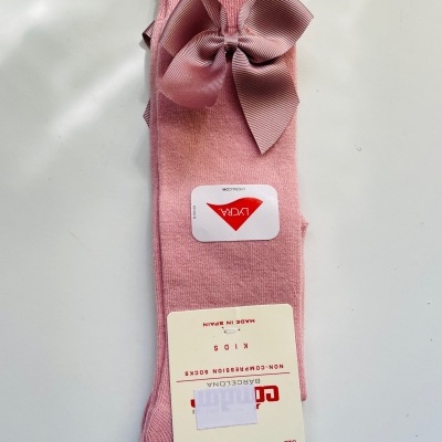 Meias Condor rosa com laço