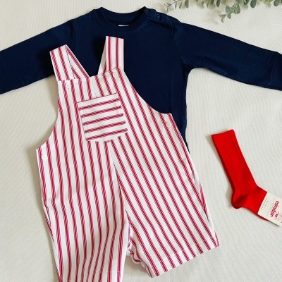 Jardineiras Afonso calção ricas vermelhas