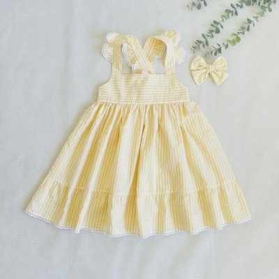 Vestido Violeta risca amarela