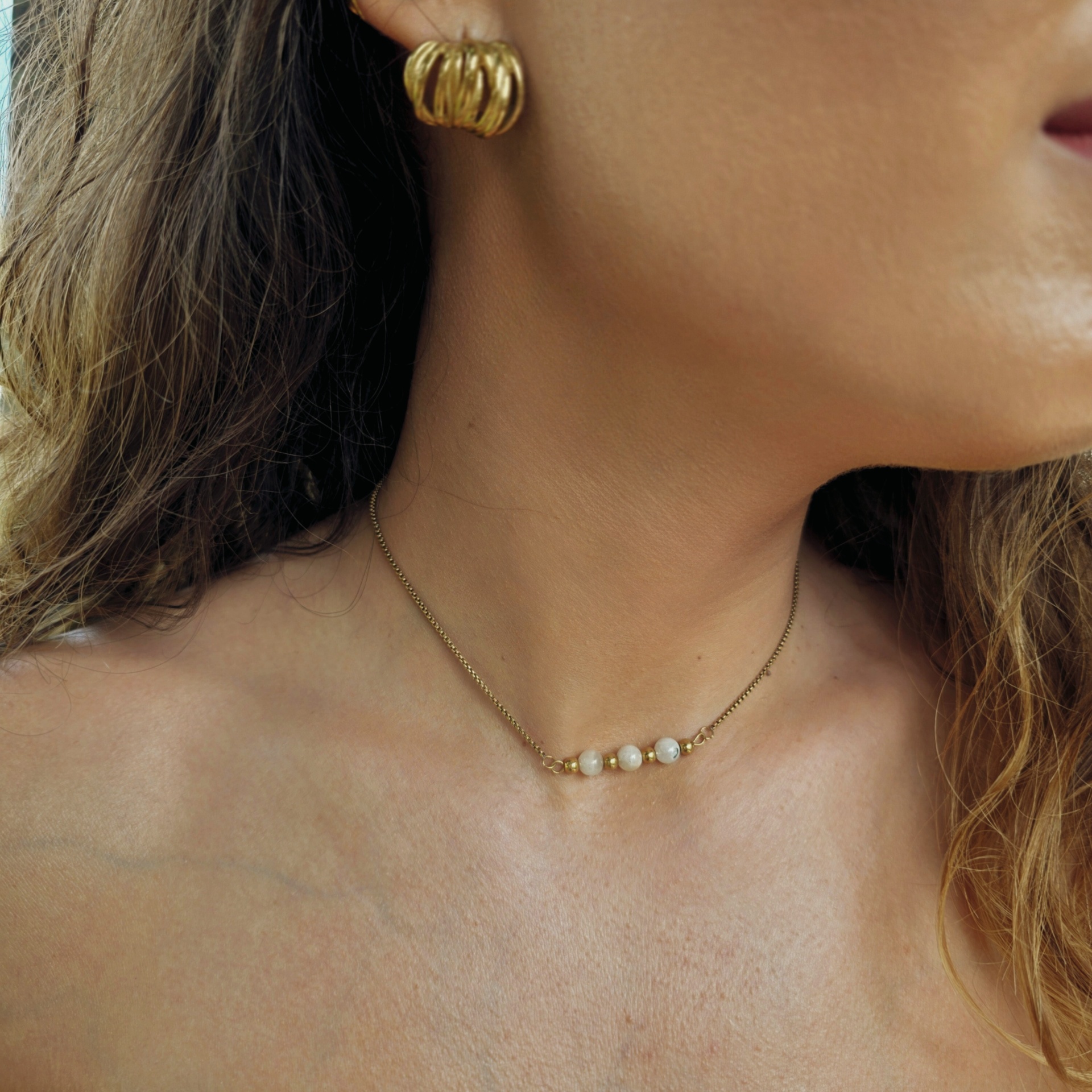 Colar Maya de Pedra da Lua - Handmade