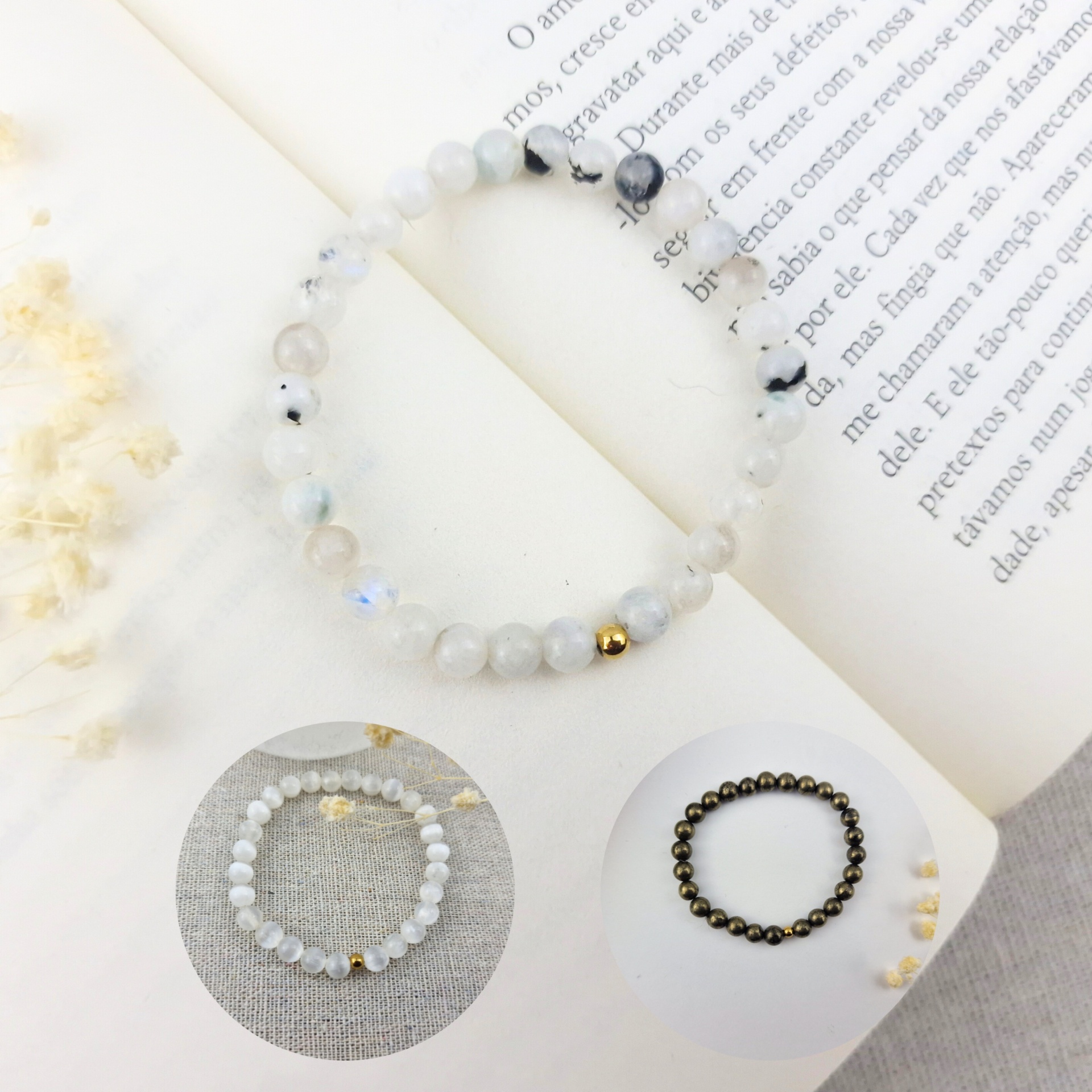 Escolhe o teu cristal: Pulseira "Ísis" - Handmade