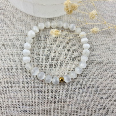 Pulseira "Ísis" de Selenite - Handmade