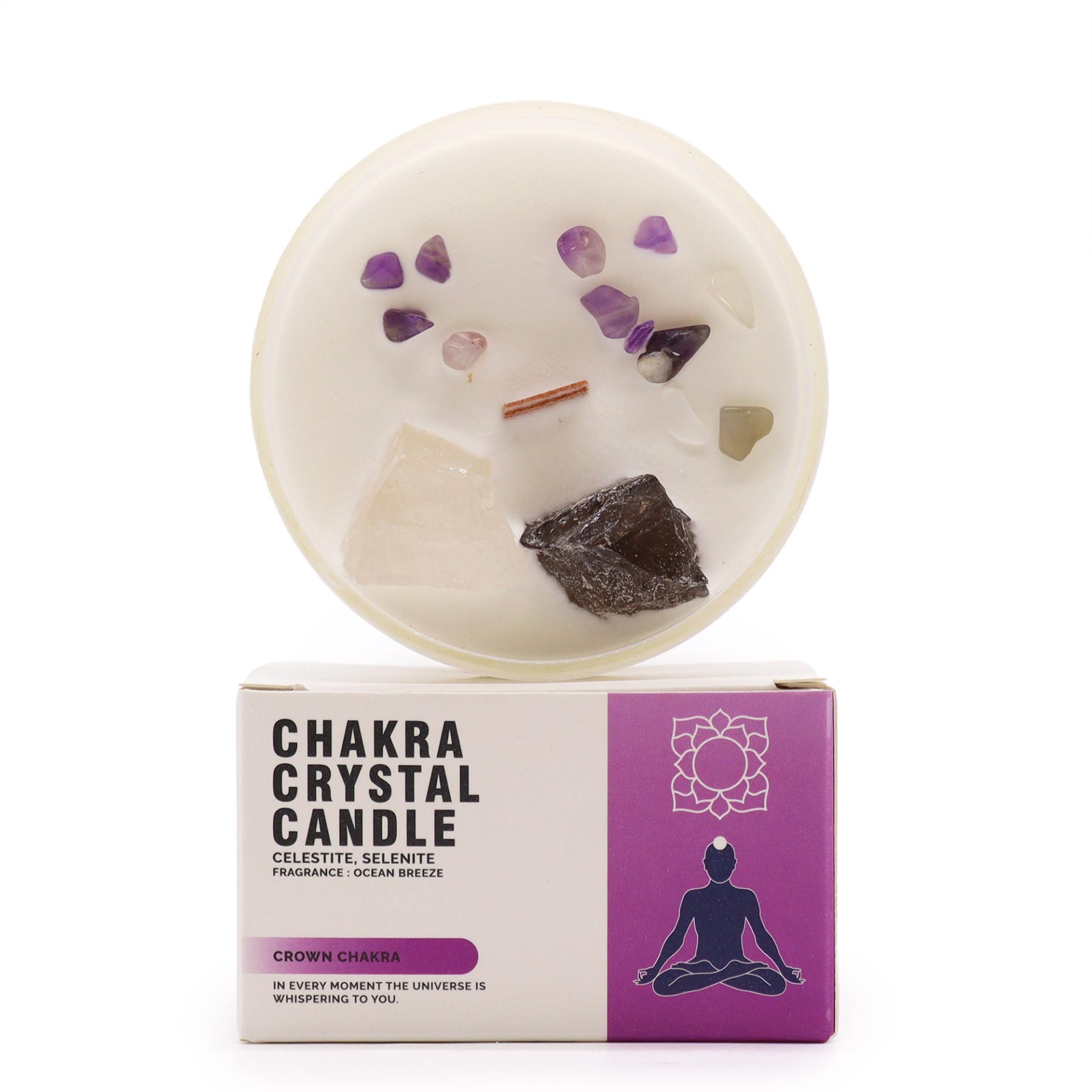 Velas de Cristal de Chakra - Chakra da Coroa