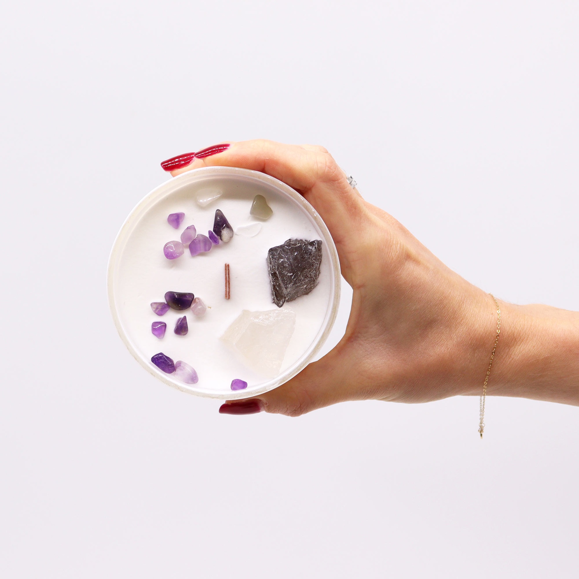 Velas de Cristal de Chakra - Chakra da Coroa