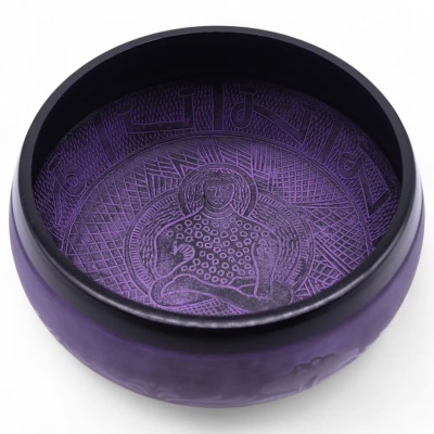 Taça Tibetana “Cogumelo” Extra Alta – com 23x10,5 cm – Roxo Névoa