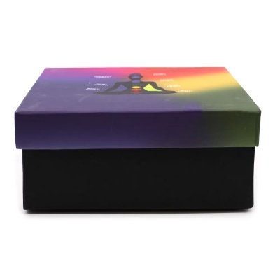 Taça tibetana Buda - Preto/Laranja com 14cm