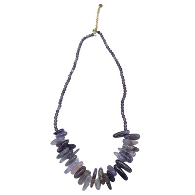 Colar de pedras preciosas - Ametista